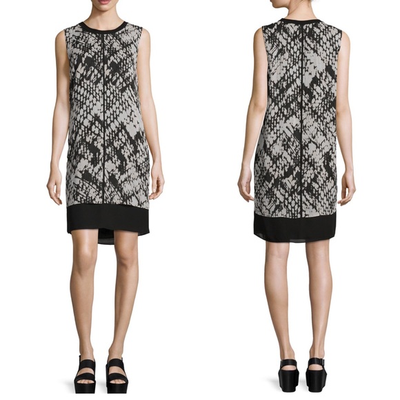 Vince Dresses & Skirts - Vince Basketweave-Print Popover Silk Dress